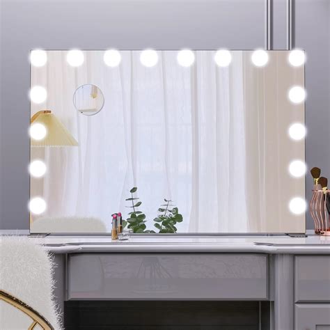 BEAUTME Espejo de Maquillaje con luz,91x61cm Espejo Hollywood de ...