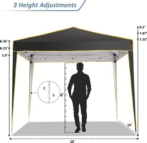 Buy 10x10 Black Ez Pop Up Canopy Outdoor Folding Gazebo Vendor Party ...
