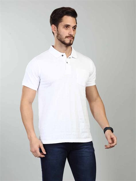 White Polo Neck T-Shirt– Be Positive