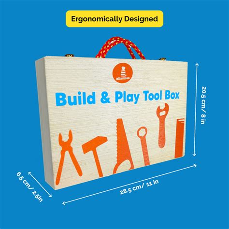 Wooden Tool Kit 43 Piece Role Play Construction Set for Kids (Ages 3-8 ...