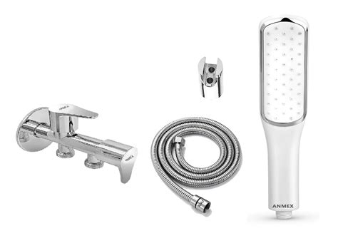 ANMEX® Premium White Hand Spray Hand Shower with 1.5mtr SS Shower Tube ...