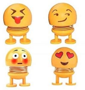 ANABGI Emoji/Smiley Spring Doll,Cute Emoji for Car Pack of 4 - Emoji ...