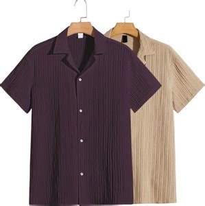 METRONAUT Men Self Design Casual Maroon, Khaki Shirt - Buy METRONAUT ...