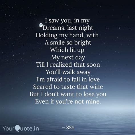 I saw you, in my Dreams,... | Quotes & Writings by Shreya Singh | YourQuote