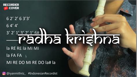 RADHA KRISHNA - Recorder Cover | Tutorial Not Angka - YouTube