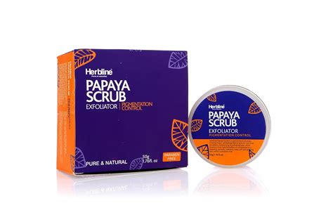 Herbline Papaya face Scrub| Anti - Blemish & Pigmentation | Scrub for ...