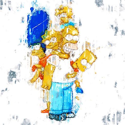 Cartoon The Simpsons Family character painting watercolor animation ...