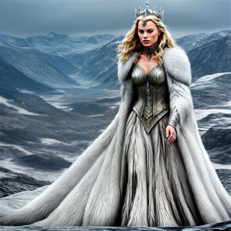 Margot Robbie as the Narnian villian Queen Jadis, the White Witch