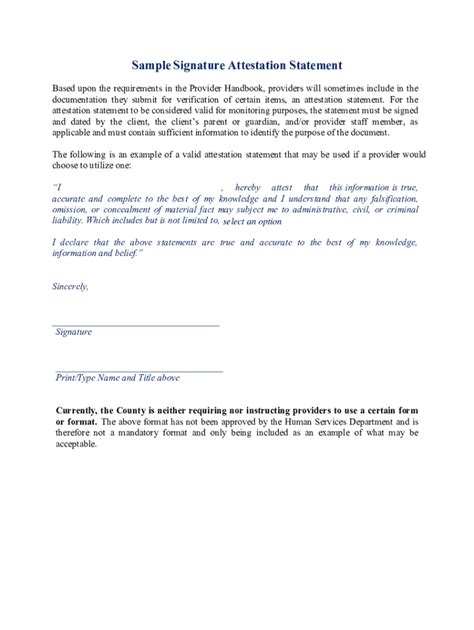 Fillable Online Sample Signature Attestation Statement 2023 for ...