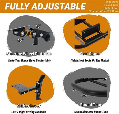 Buy Hottoby Gaming Simulator Cockpit Racing Wheel Stand Fits Logitech ...