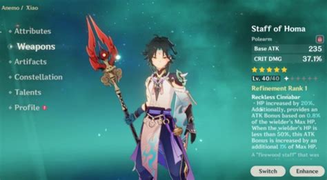 Genshin Impact Staff Of Homa Rerun Banner, Stats & Best Characters