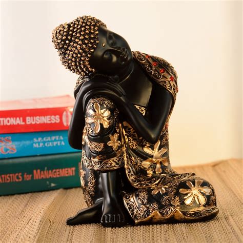 Buy JaipurCrafts Ceramic Gautam Buddha Showpiece, Standard, Multicolour ...