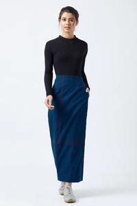 Buy Doodlage Blue Upcycled Cotton Elaine Wrap Skirt Online | Aza Fashion.