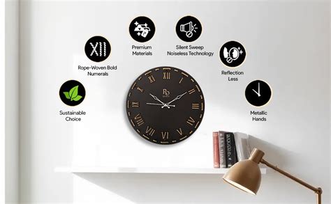 Buy REGIIS OPERA Wooden Round Shape Roman Dial Wall Clock with Silver ...