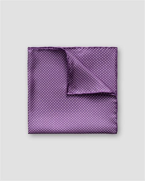 Purple Polka Dots Silk Pocket Square - Eton