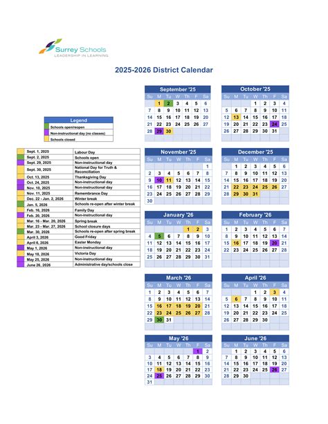 School Year Calendars