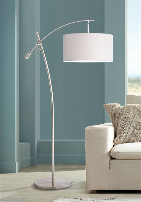 Possini Euro Design Modern Standing Arc Floor Lamp Adjustable Boom Arm ...