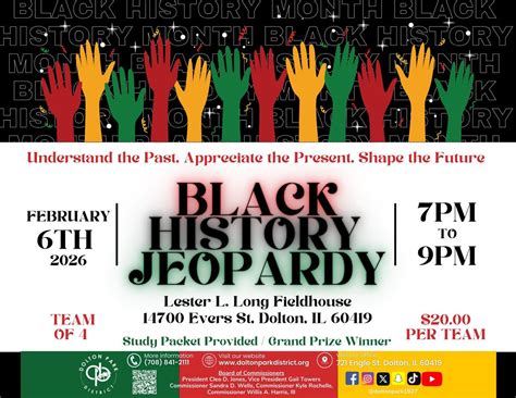 Black History Jeopardy, Dolton Park District Main Field House, 6 ...