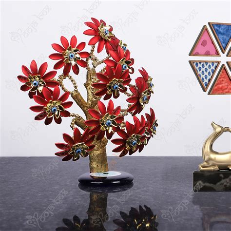 Blooming Safeguard Red Flower with Turkish Evil Eye Tree for Home
