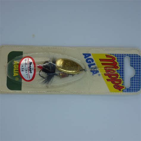 4.5g OLD メップス mepps アグリア AGLIA #2 モーチェ・スピナー ゴールド フェザー ブラック 4.5g トラウト ...