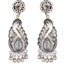 Buy Over 200 Design Peacock Jhumka Earrings Silver Online in India