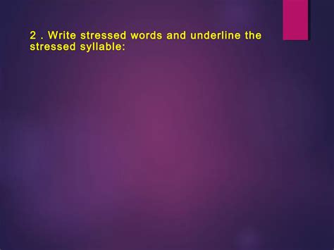 Stressed syllables | PPT