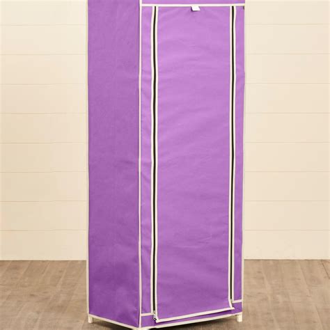 Buy Helios Lexus Purple Fabric Collapsible One-Door Wardrobe With Four ...