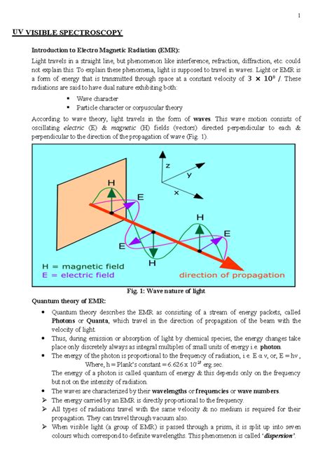 Uv spectroscopy - UV VISIBLE SPECTROSCOPY Introduction to Electro ...
