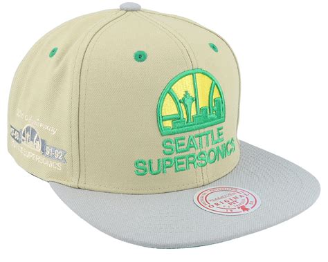 Seattle Supersonics Classic Canvas Tan Snapback - Mitchell & Ness ...