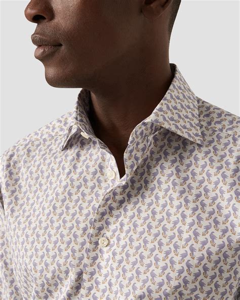 Peacock Print Signature Poplin Shirt - Eton