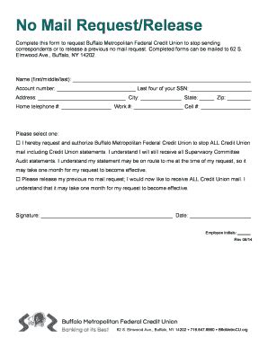 Fillable Online bflometrocu No Mail Request/Release - bflometrocu Fax ...