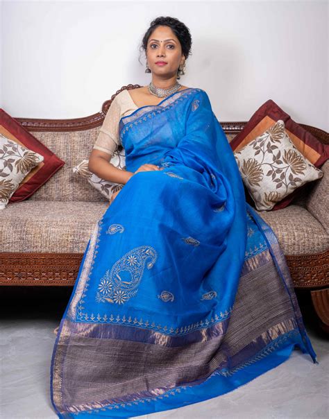 Maheshwari Saree (Blue Colour) – zameeni