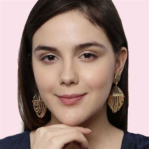 Buy Anika's Creations Gold Plated & Black Enamelled Peacock Shaped ...