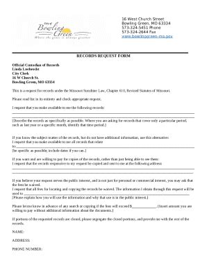 Records Request Doc Template | pdfFiller