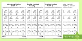Subtracting Fractions Worksheets | Maths Resources - Twinkl