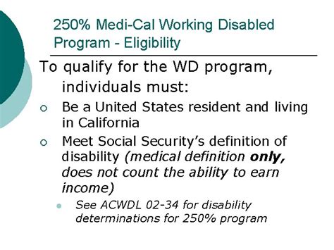 Image result for Working Disabled Program Chart