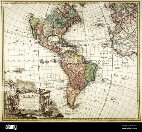 The Americas Map, Map of The Americas, Old Americas Map, Retro Map of ...