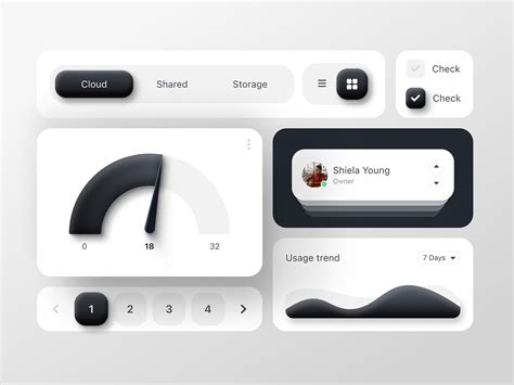 Komponente UI Hitam & Putih oleh Algirdas Jasaitis di Dribbble