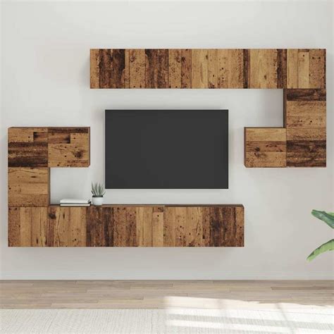 Zestaw szafek RTV 10 pcs Stare drewno 180 x 30 x 9 - Inna marka | Sklep ...