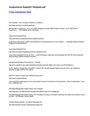 Acupuncture Superbill Template - Fill and Sign Printable Template Online