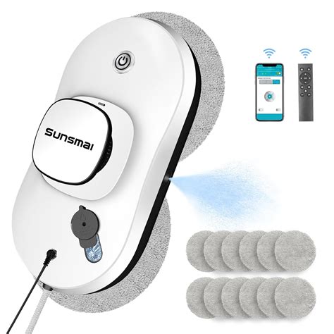 SUNSMAI Smart Window Cleaning Robot with Automatic Water Jet, Remote ...