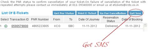 How to get IRCTC SMS ticket again