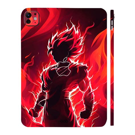 Apple iPad Pro 11 M5 2025 Goku in Fiery Red Anime Tablet Skins