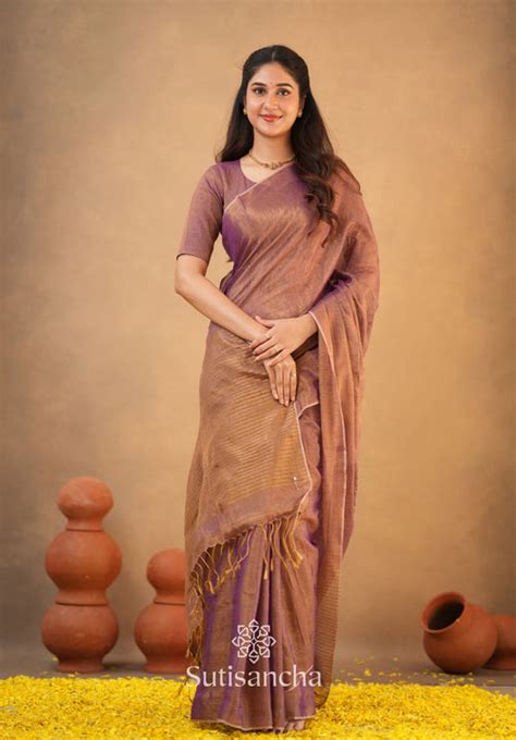 Tissue Charm Light and Lustrous Linen Saree