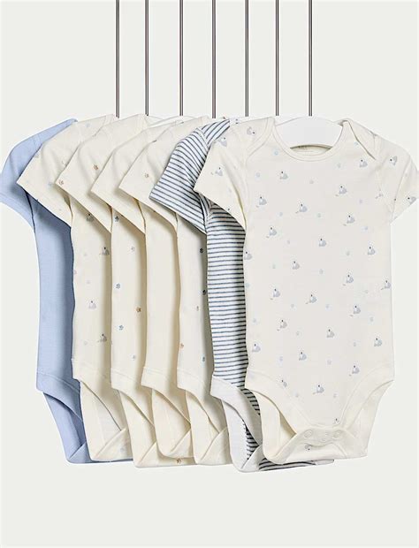 Buy 7 Pack Pure Cotton Dog Print Bodysuits (5lbs-3 Yrs) at Marks & Spencer