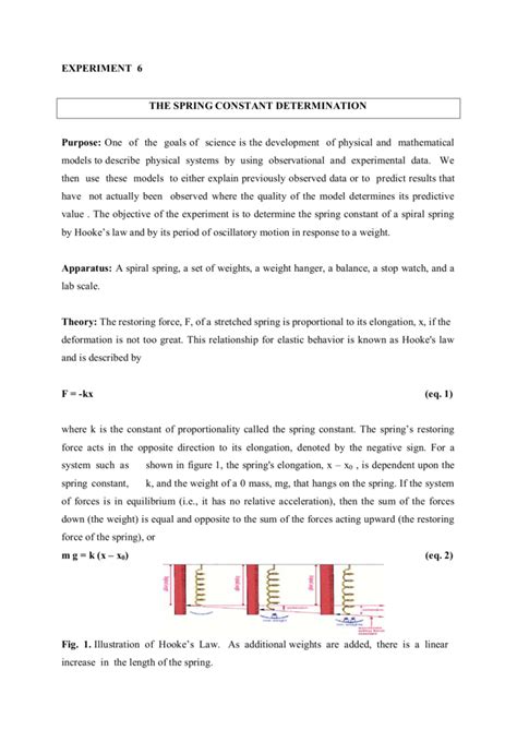 Calculation of Spring Constant Experiment B.SC 的图像结果