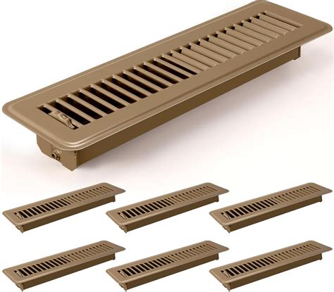 Tandefio 6 Pcs 2" x 12" Floor Register Vent Covers Metal Heat Vent ...