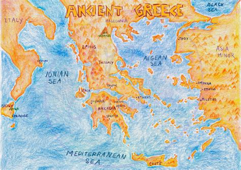 Ancient greece map mountains