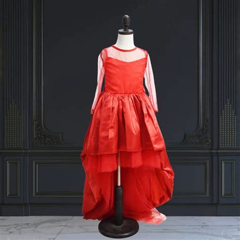 Buy Red High Low Style Party Dresses for Kids | High Low Birthday Outfits