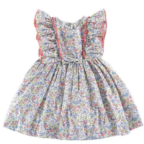 White Floral Printed Cotton Casual Frock – Stanwells Kids